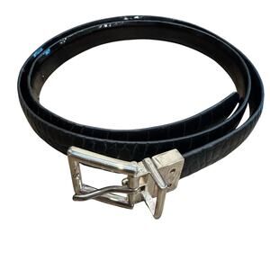 Lauren Ralph Lauren Reversible Embossed Reptile Embossed/Black Womens Belt Sz L?